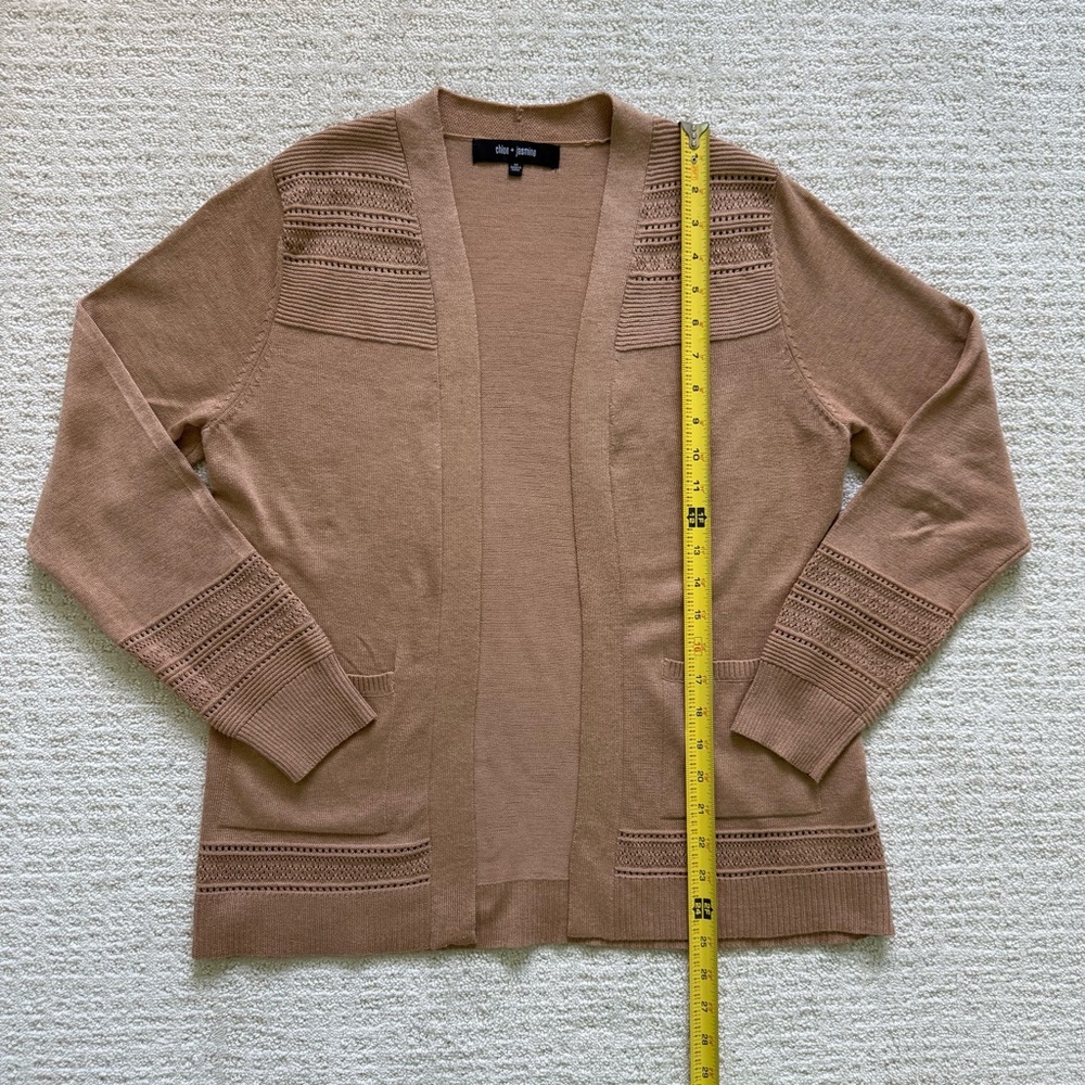 CHLOE + JASMINE | Tan Cardigan Sweater Sz M - Picture 3 of 6